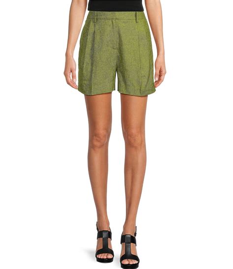 michael kors pleated linen shorts